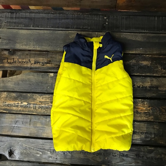 Puma Yellow & Navy Vest - Picture 1 of 5